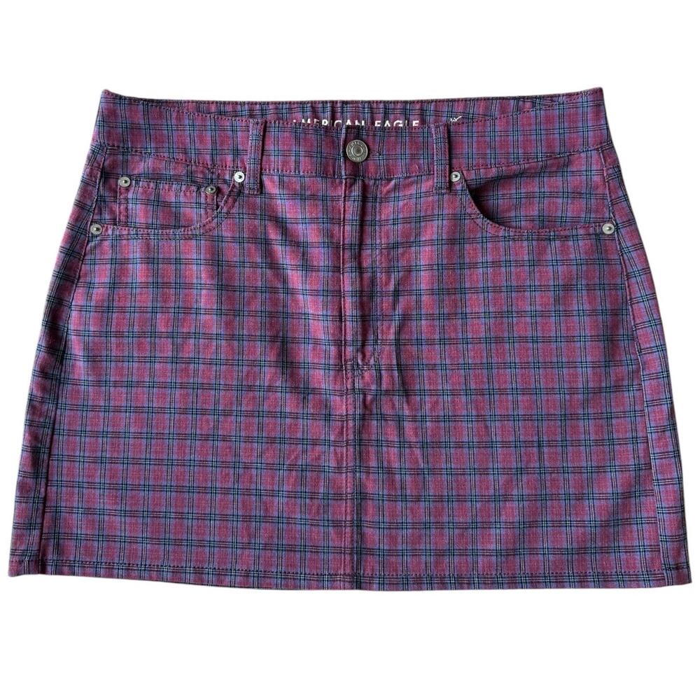 American Eagle High Rise Mini Stretch Skirts Plai… - image 4